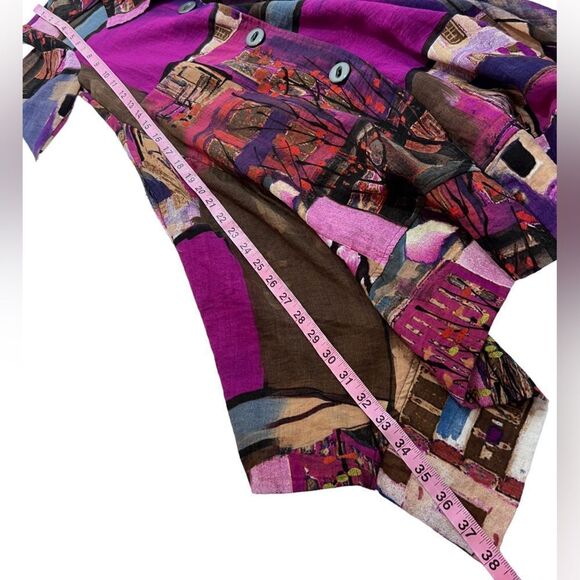 Aris A Multicolor Art to Wear Longline Lagenlook Jacket - Picture 10 of 11